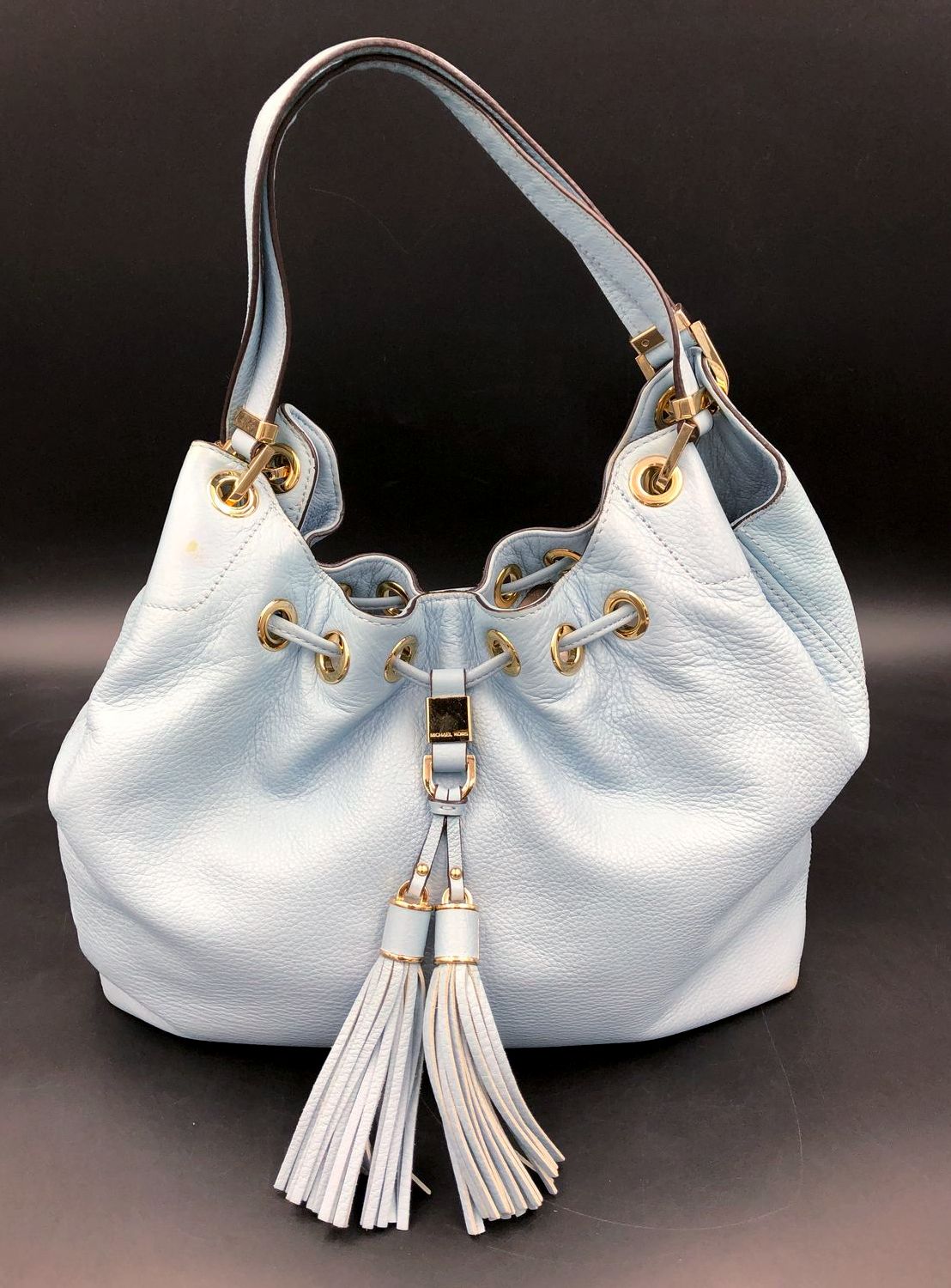 Authentic Michael Kors Sky Blue Luxury Leather Shoulder Bag - COA Included