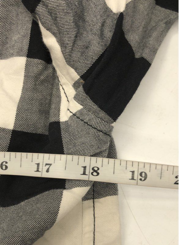 Madewell Women's Black White Buffalo Plaid Button Down Shirt Pockets Size S