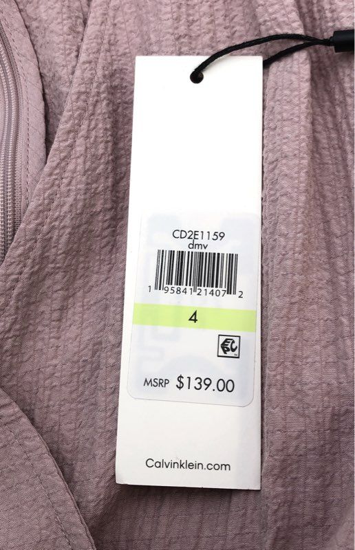 Calvin Klein Women's Mauve Textured Sleeveless Wrap Front Jumpsuit NWT Sz 4