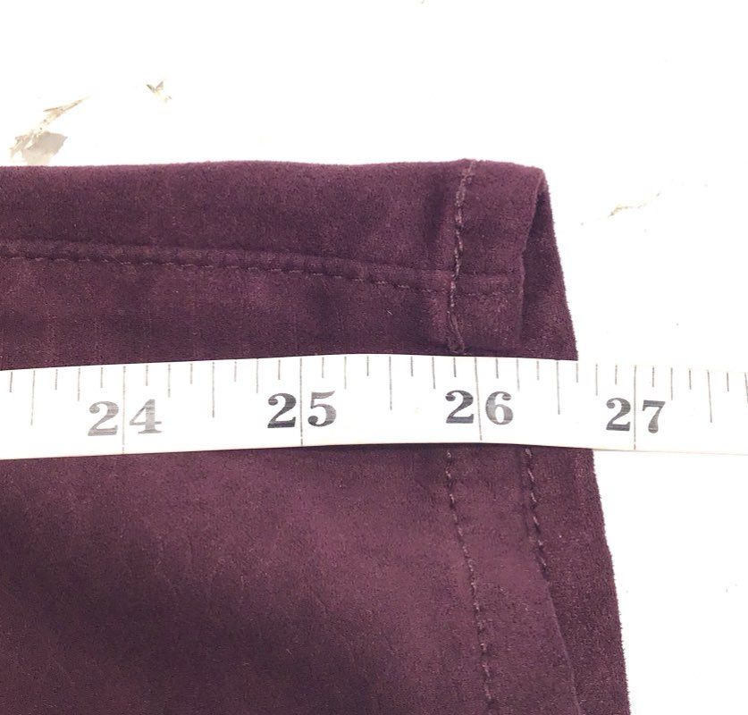 7 For All Mankind Women's Burgundy Faux Suede Skinny Stretch Pants Size 27