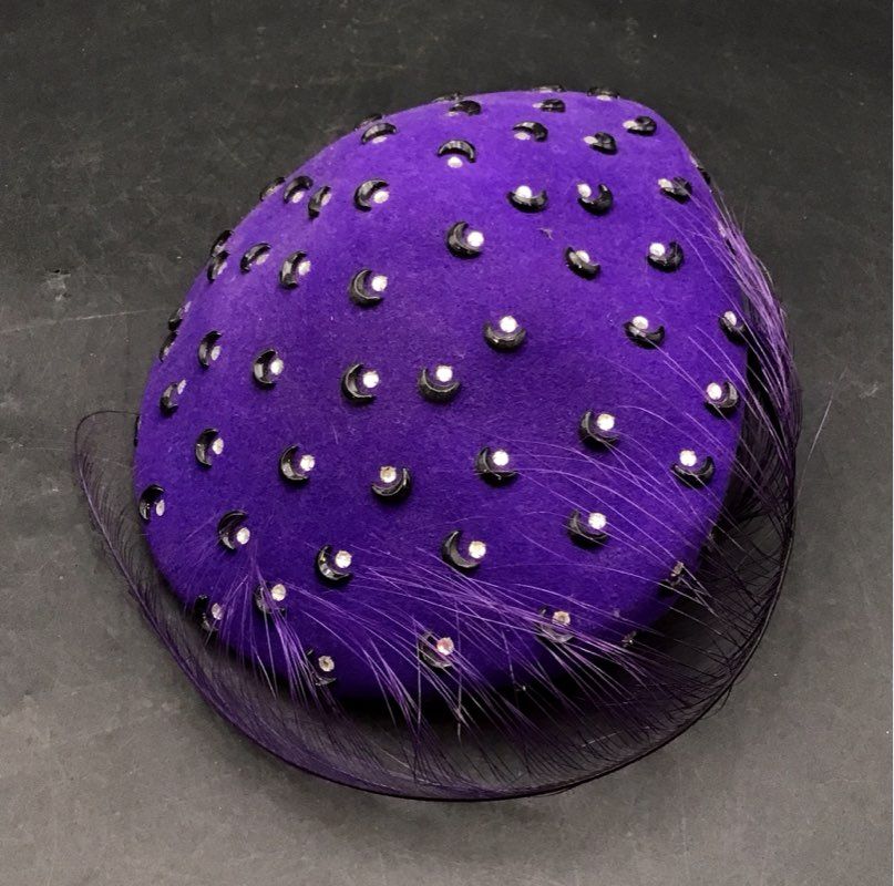 Vintage Excello Women's Purple Pillbox Hat