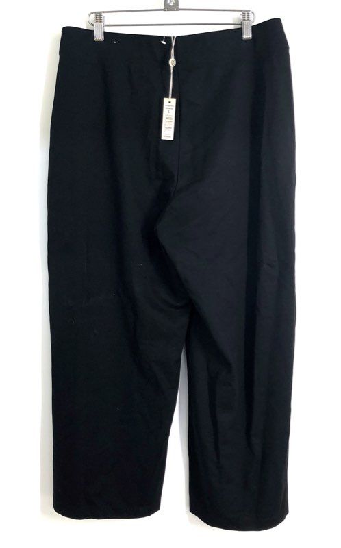 Max Studio London Women's Black Wide Leg Cropped Pants Sz L NWT