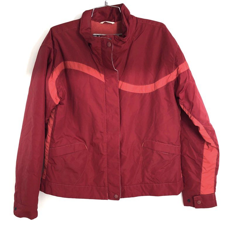 Vintage Y2K Columbia Women's Red Fleece Lined Full Zip Jacket Sz XL