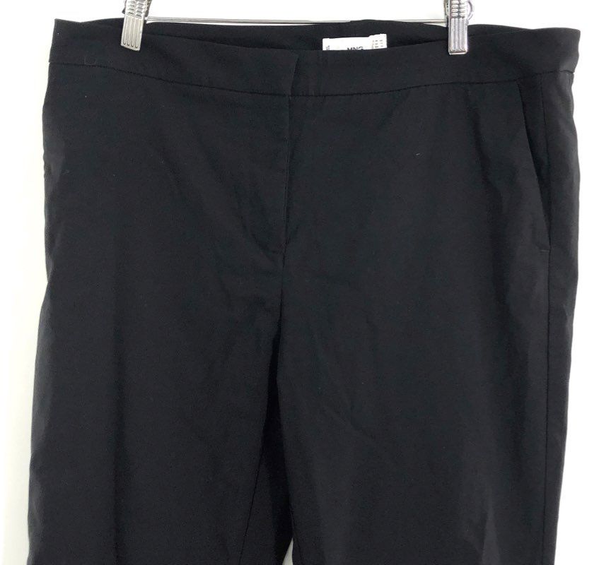 Mango Women's Black Sustainable Viscose Straight Leg Trousers Sz 14 NWT
