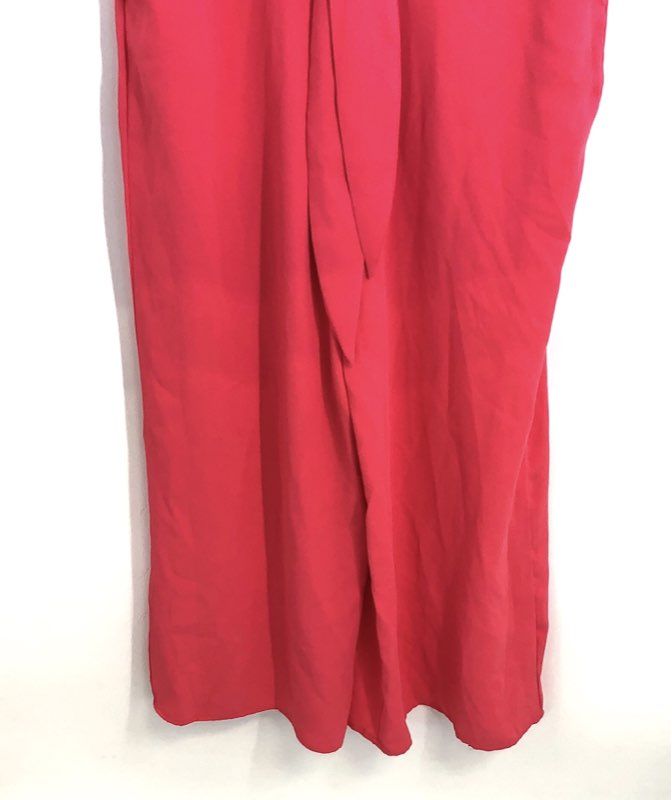 Vince Camuto Women's Pink Allure Tie Waist V-Neck Wide Leg Jumpsuit NWT Sz L