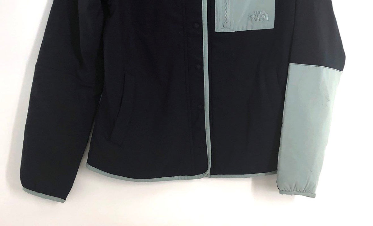 The North Face Women's Navy Colorblock Snap-Front Mountain Sweatshirt Jacket M