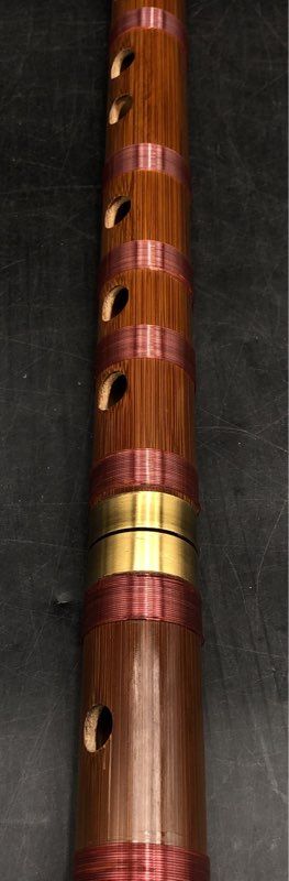 Chinese Dizi Transverse Flute 2-Piece Bamboo Instrument with Bone Ends