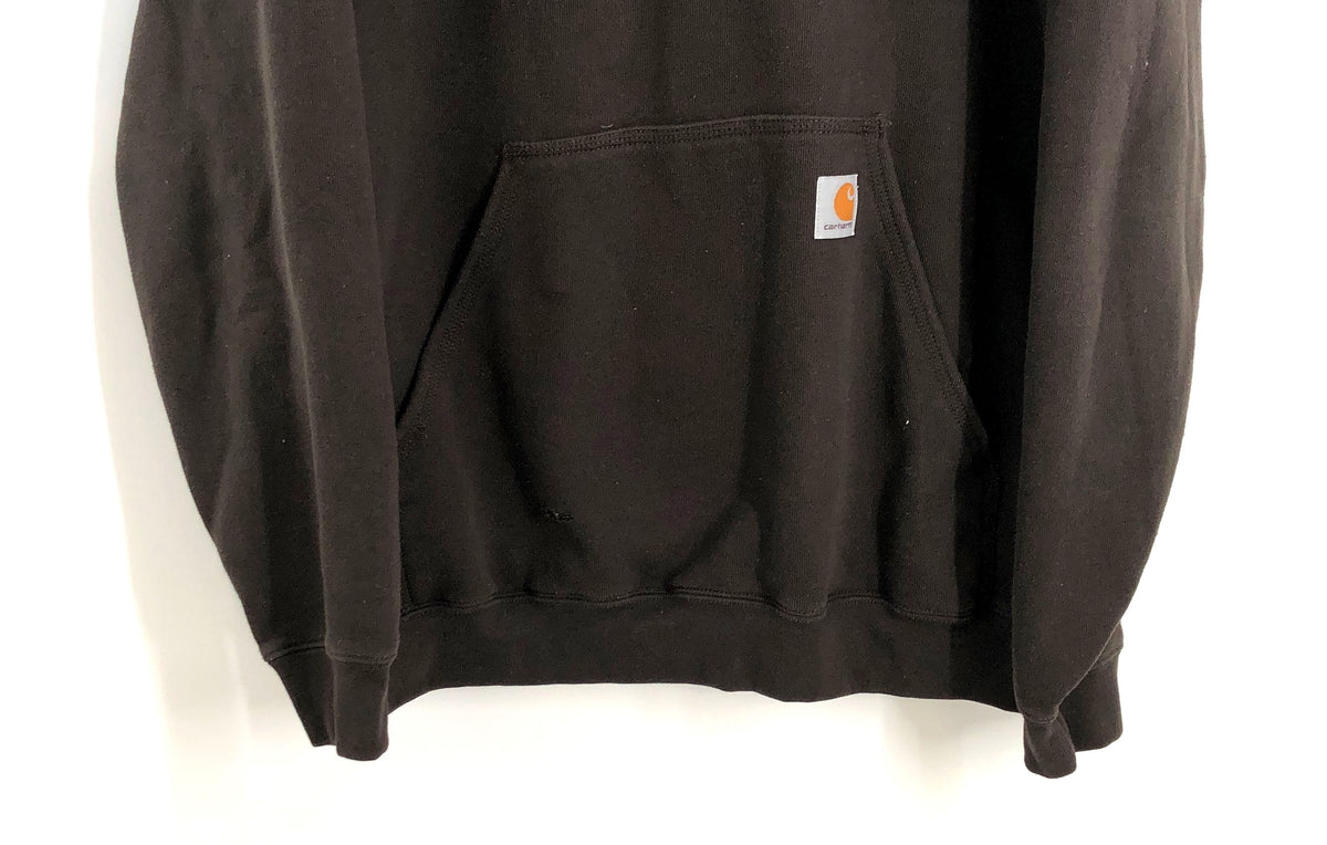 Carhartt Men's Dark Brown Pinnacle Power Corp Logo Hoodie K121 Original Fit XL