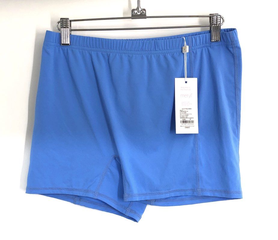 Lilly Pulitzer Women's Blue Luxletic Meryl Active Shorts UPF 50+ NWT Sz M