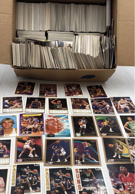 10.8 lbs. Lot of Basketball NBA Cards. Medium Box, Unsorted