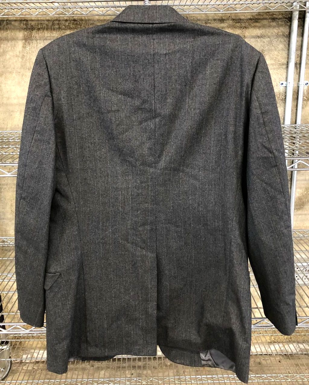 Vintage Christian Dior Men's Designer Grey Pinstriped Wool Suit Jacket (+COA)