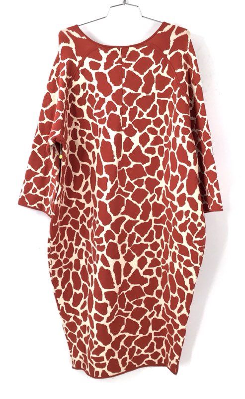 NWT i.b.b.i. Women's Burnt Red Animal Print Bodycon Dress - Size 22
