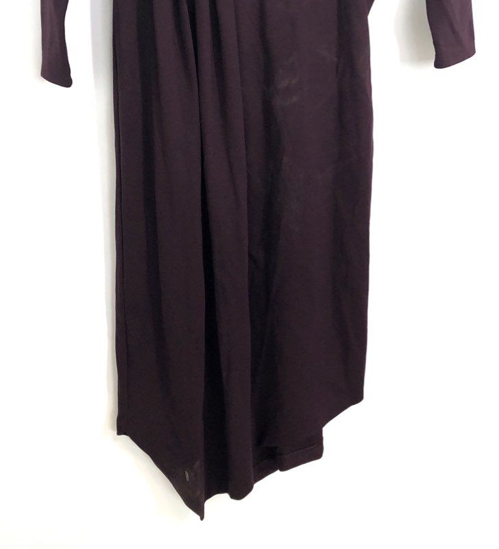 Express Women's Side Cutout Long Sleeve Pleated Asymmetric Dress Purple Sz M NWT
