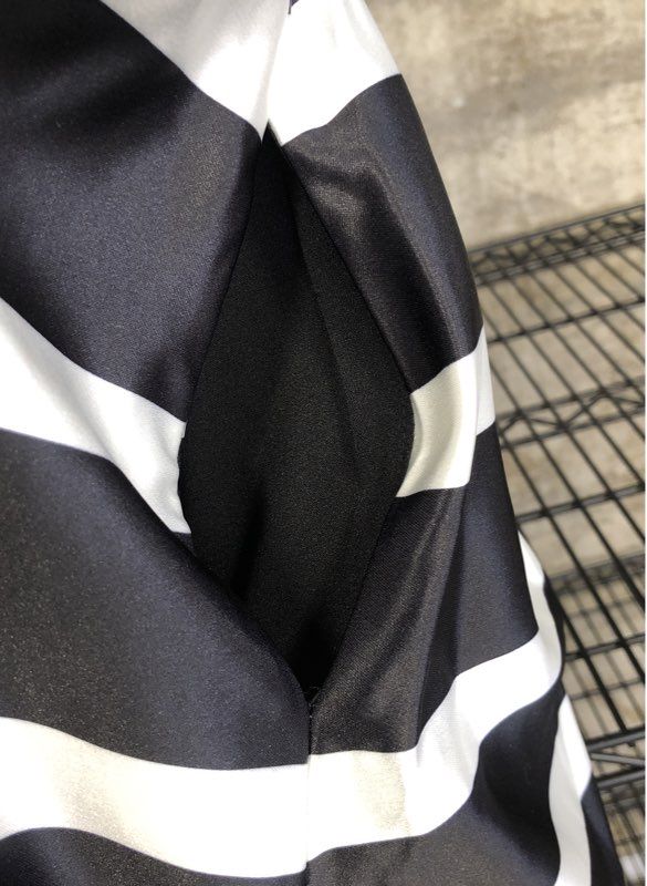English Factory Women's Black White Striped Sleeveless Pleated Dress NWT Sz S