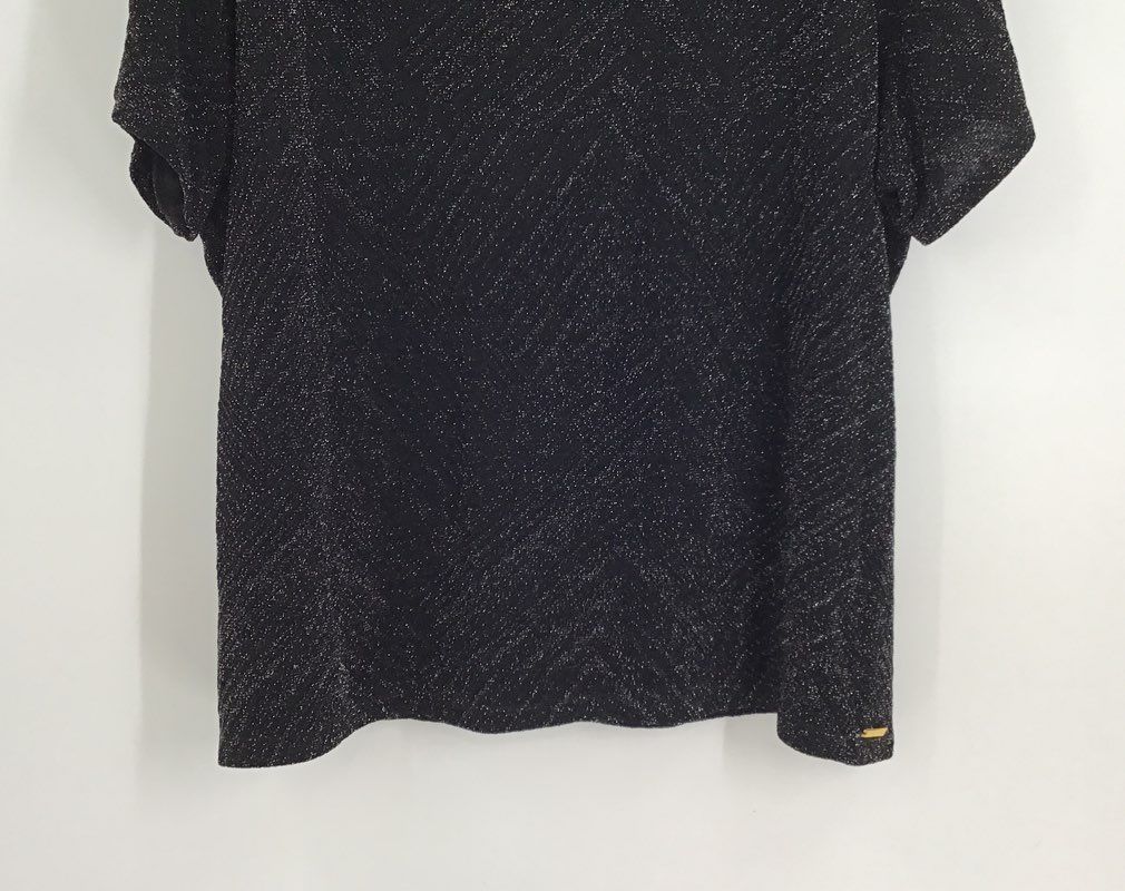 NWT Calvin Klein Women&#39;s Black Short Sleeve Round Neck Blouse - Size 2X