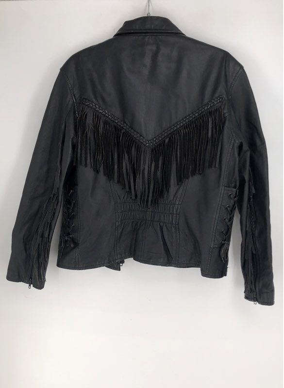 Extreme Men's Black Leather Biker Jacket - Size S