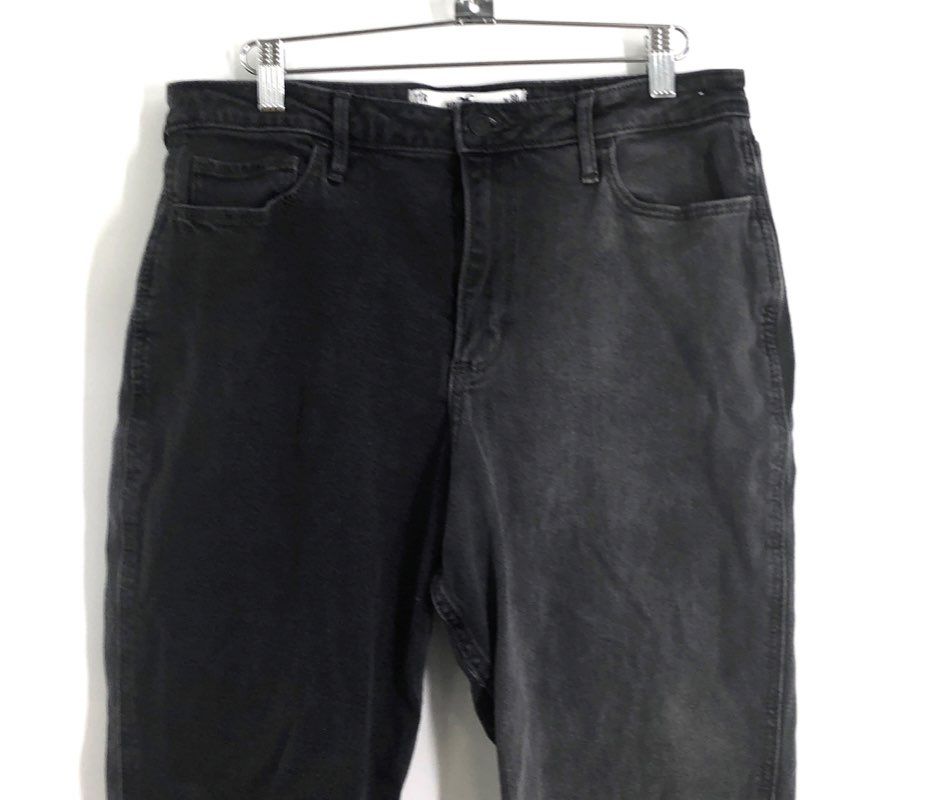 Hollister Women's Curvy High-Rise Mom Jeans Black Grey Split Two-Tone Sz 11R
