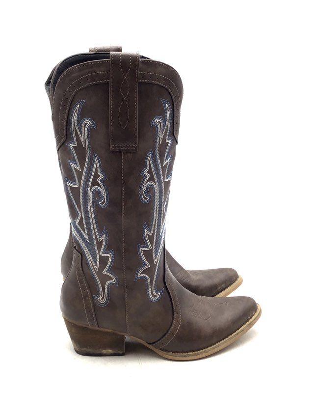 Hisea Women&#39;s Brown Rollda Cowgirl Western Boots - Size 8.5