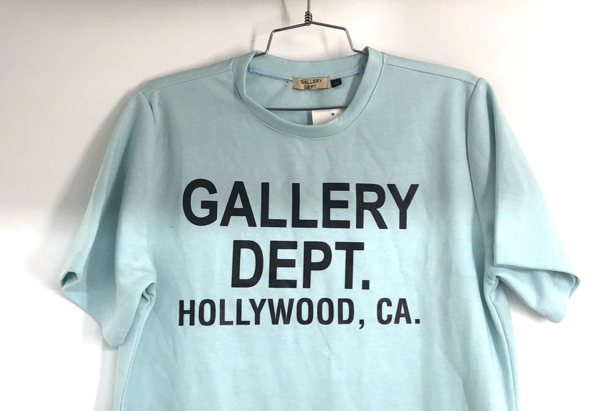 Gallery Dept. Men's Light Blue Hollywood CA Logo T-Shirt Sz M