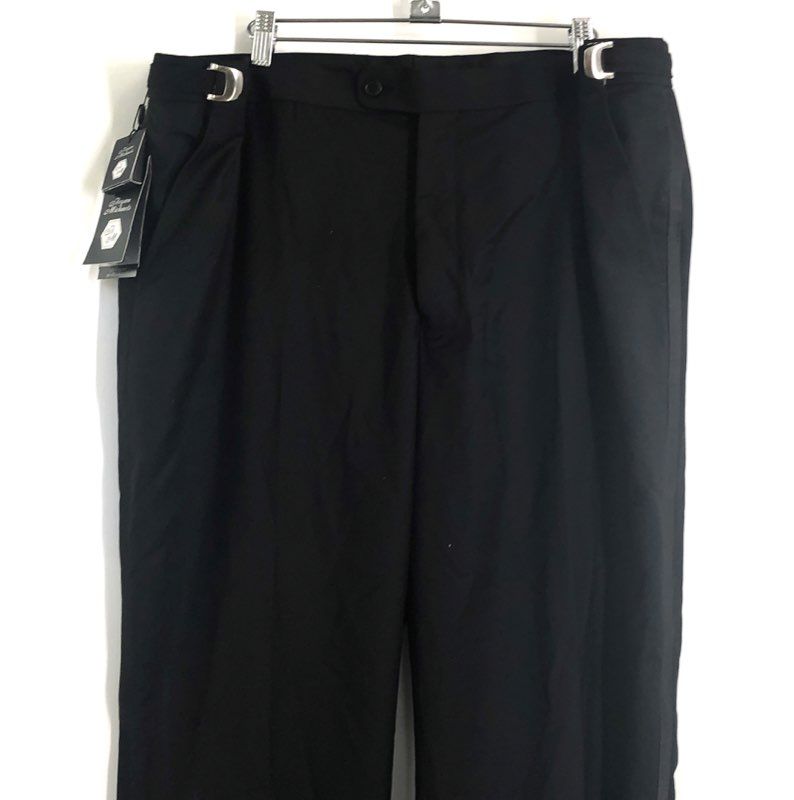 Bryan Michaels Men's Black Slim Fit Tuxedo Pants Satin Stripe 40W NWT