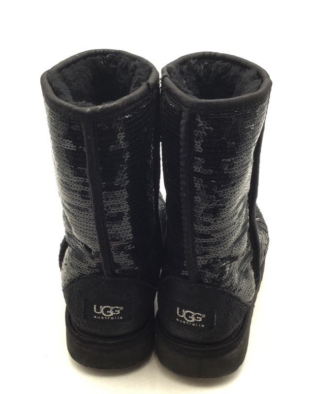 Ugg Women&#39;s Australia Classic Zodiac Black Sequin Sparkle Snow Boots - Size 9