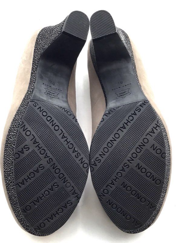 Sacha London Ebony Fango Suede Caviar Platform Pumps Heels Women's Size 8.5