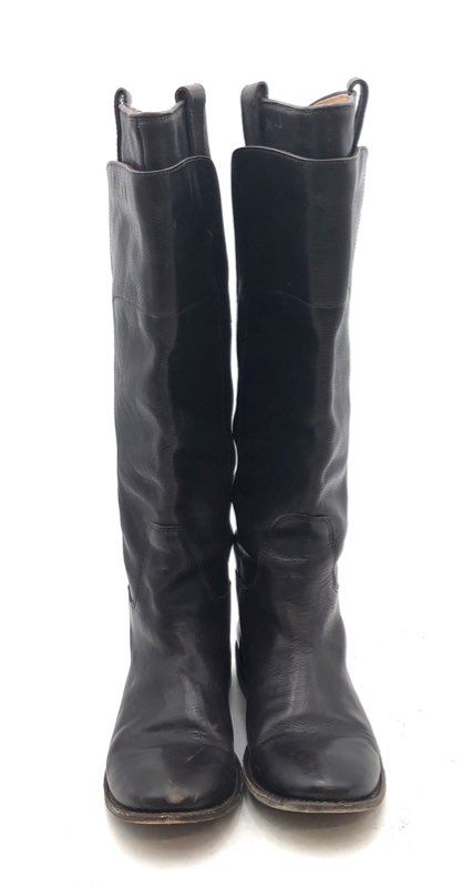 Frye Paige Tall Riding Boots Dark Brown Leather Equestrian Size 8