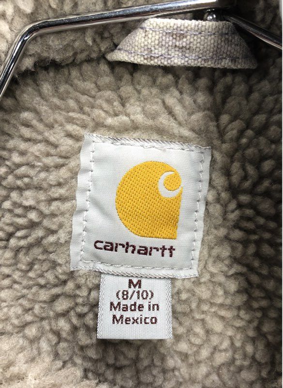 Y2K 2000s Carhartt Boys Gray Hooded Jacket - Size M 8/10