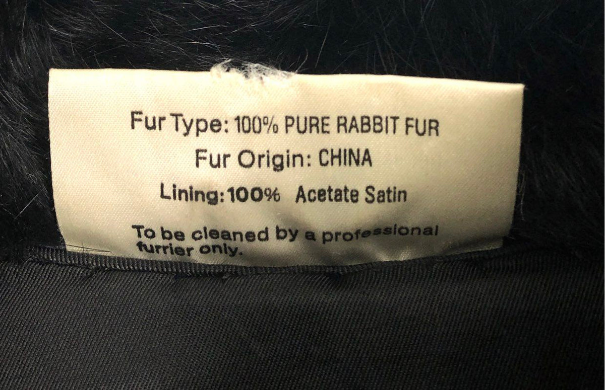 Somerset Furs Women's Black Pure Rabbit Fur Jacket Coat Vintage Sz M
