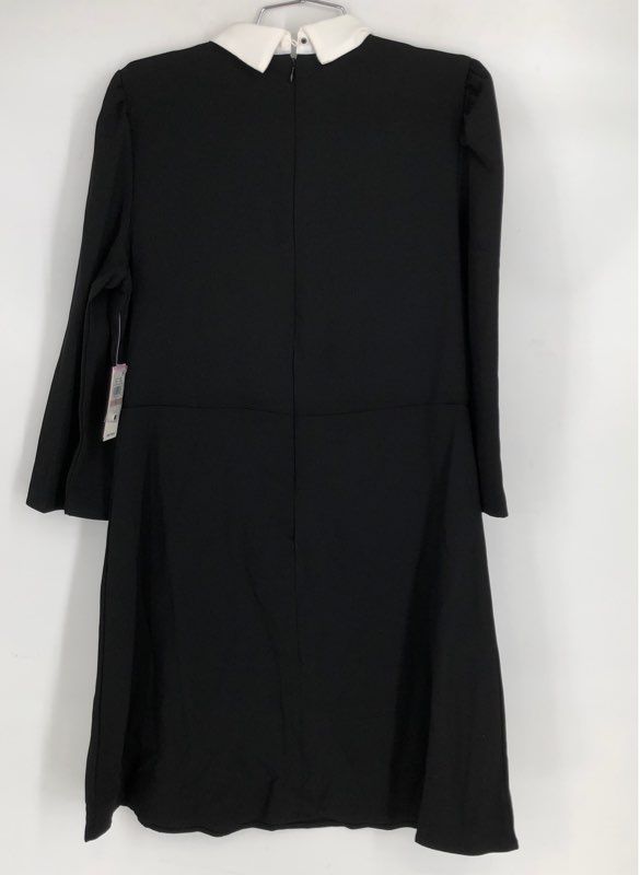 Riley and Rae Women's Black Dress White Peter Pan Collar Long Sleeve NWT Sz 12
