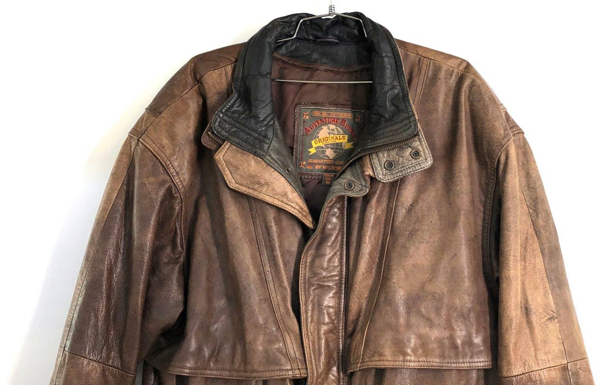 Vintage 90s Adventure Bound Wilsons Brown Leather Field Jacket Thinsulate Sz M
