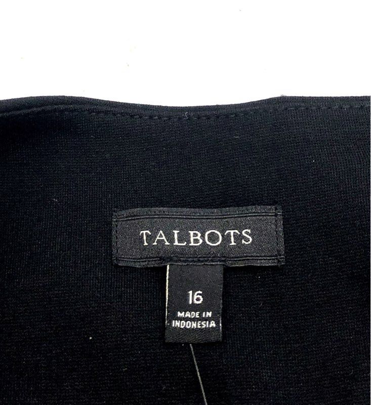 Talbots Women's Black Sleeveless V-Neck Keyhole Back Sheath Dress NWT Sz 16
