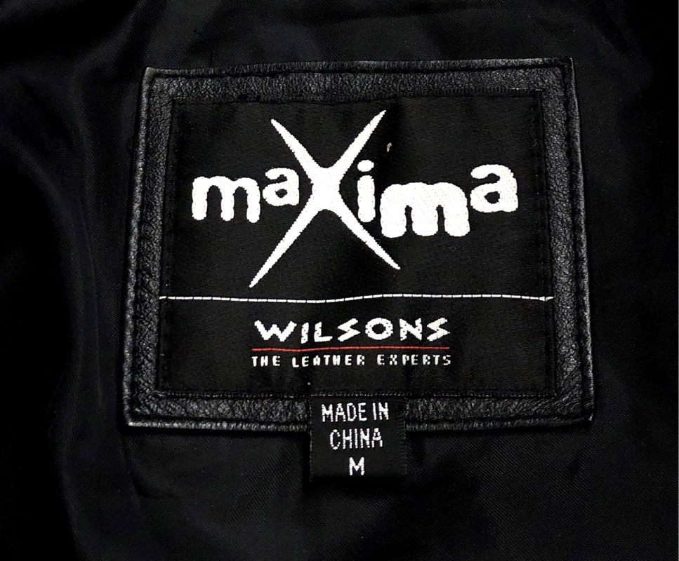 Vintage Y2K Wilsons Leather Maxima Women's Black Moto Jacket Full Zip Size M