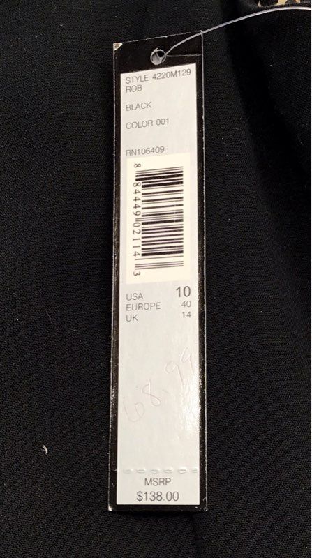 Tahari Arthur S. Levine Women's Black Sheath Dress Leopard Trim NWT Size 10