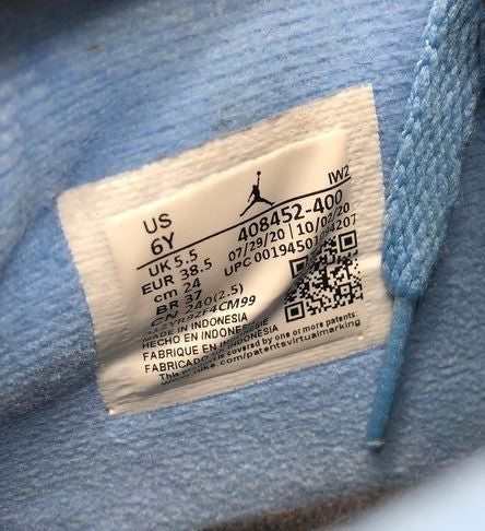 Nike Air Jordan 4 Retro University Blue GS Blue Grey Sneakers Size 6Y COA