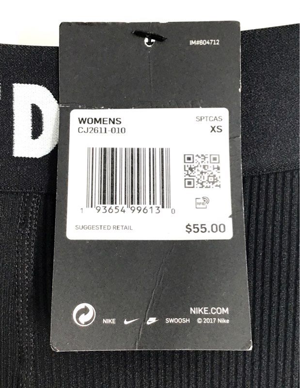 Nike Women's Sportswear Ribbed Leggings Black High Rise Just Do It NWT Sz XS