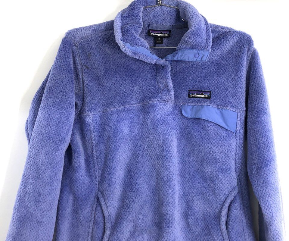 Patagonia Women's Re-Tool Snap-T Fleece Pullover Purple High Pile Sz M