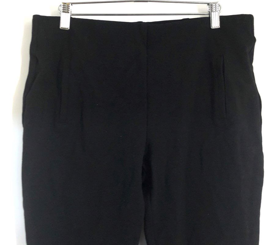 Chico's Women's Black Rayon Nylon Blend Pull On Stretch Tapered Pants Sz 1.5 10