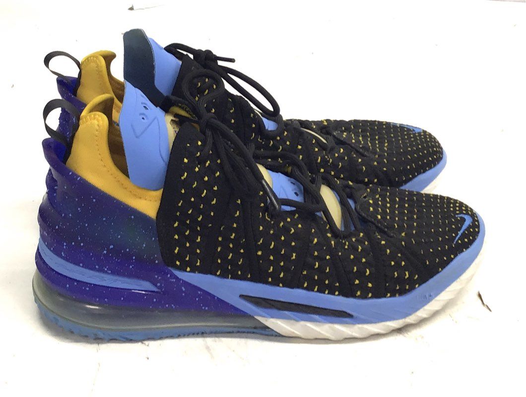 Nike LeBron 18 Lakers Black University Gold Court Purple Basketball Size 12