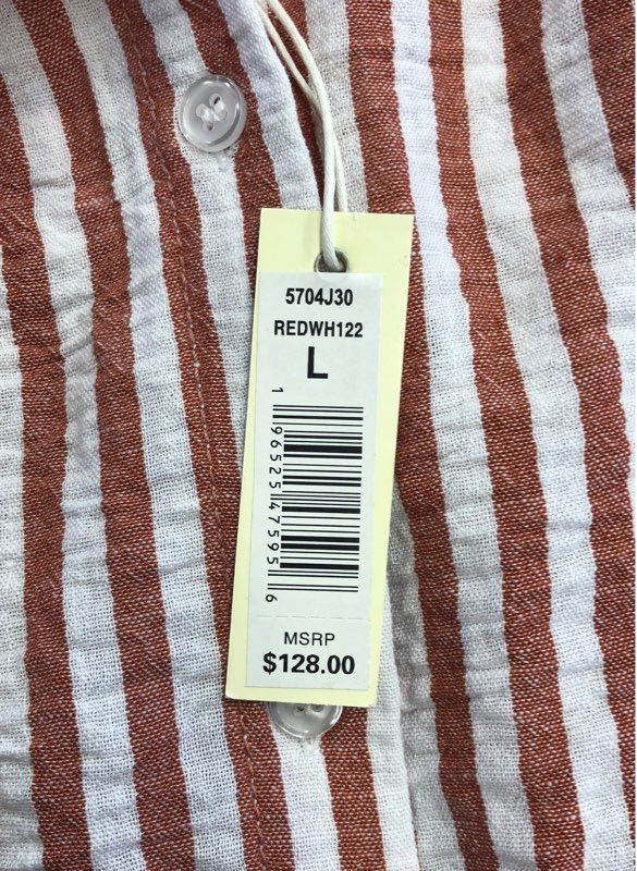 NWT Max Studio Women's Red White Button-Up Shirt - Size L