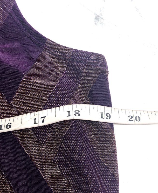Chico's Women's Travelers Lurex Jacquard Tank Top Mystique Purple Sz 1 NWT