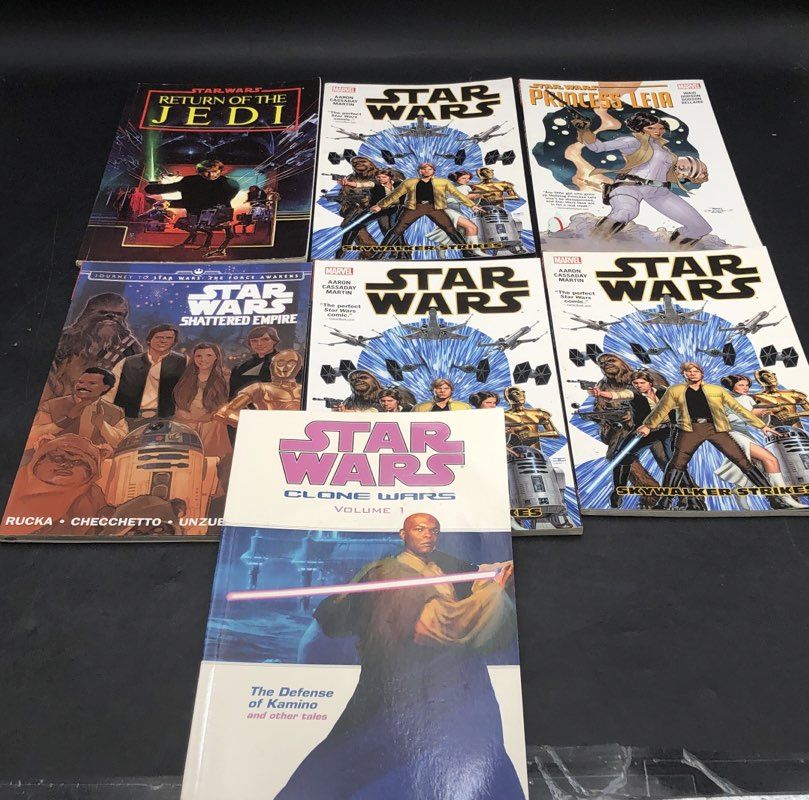 Star Wars Return of the Jedi + 7 Book Lot Marvel Graphic Novels Clone Wars Leia