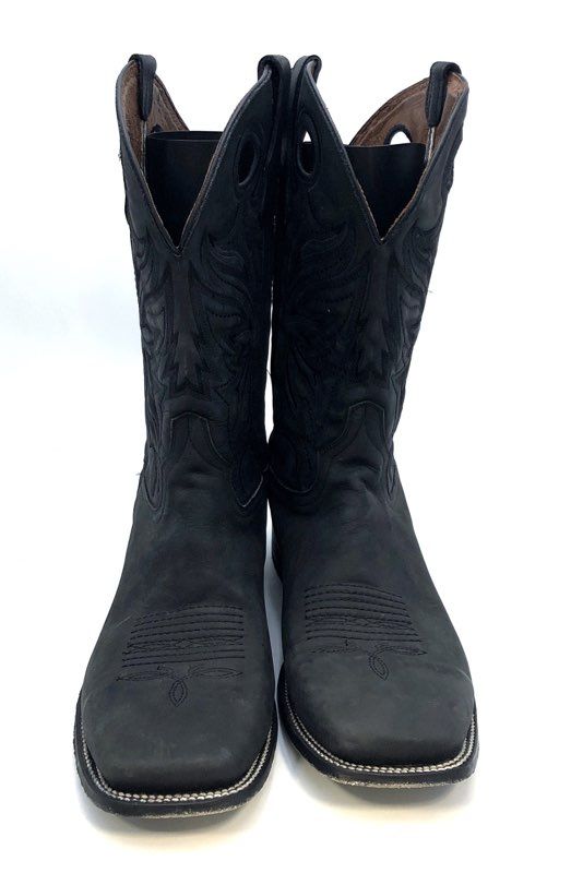 Circle G L6079 Black Leather Square Toe Western Cowboy Boots Men's Size 14 D