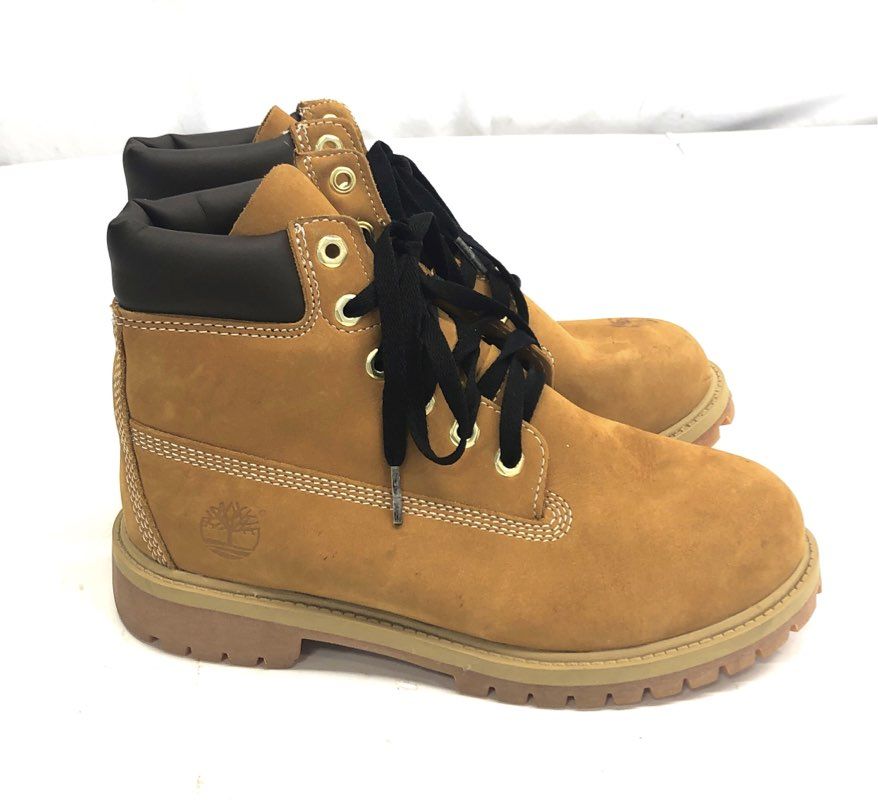 Timberland 6-Inch Premium Waterproof Wheat Nubuck Boots Junior Size 6M