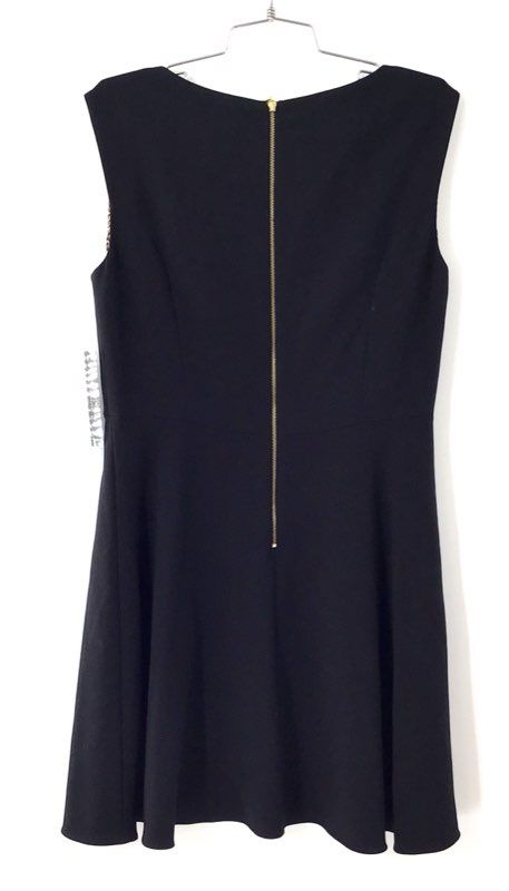 Tahari Arthur S. Levine Women's Black Sheath Dress Leopard Trim NWT Size 10