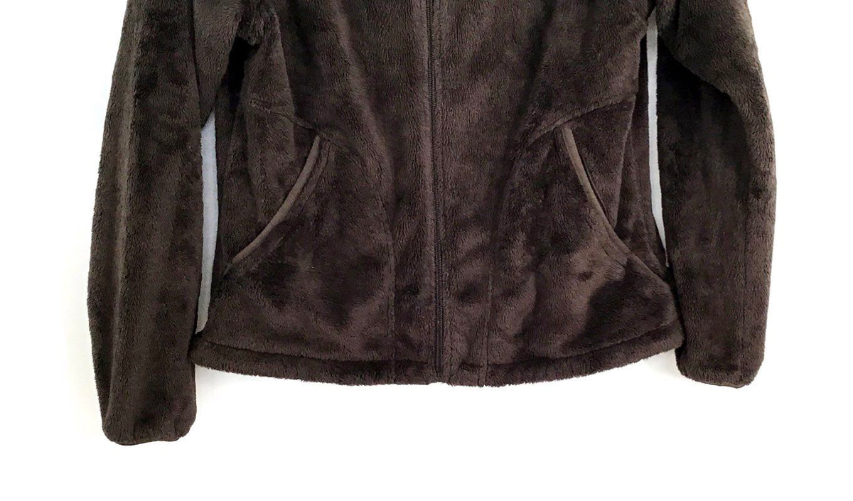 The North Face Women's Brown Osito High Pile Shag Full Zip Fleece Hoodie Size L