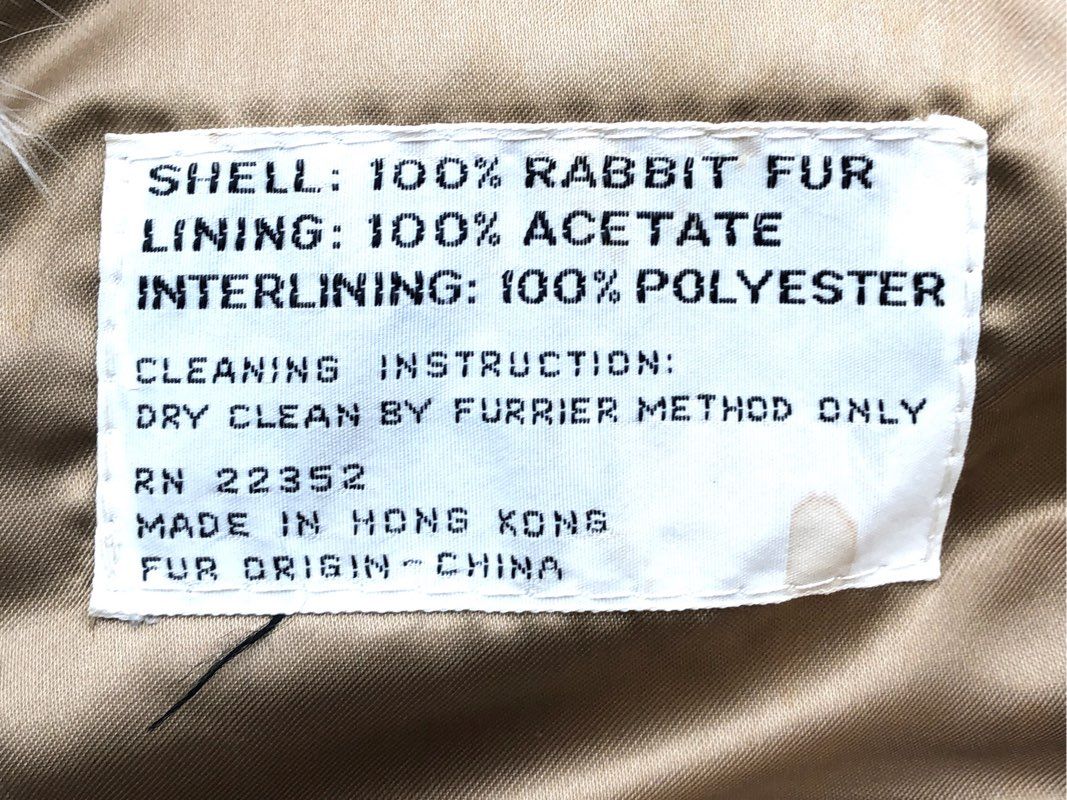 Vintage 80s Split End Ltd Real Rabbit Fur Jacket Made in Hong Kong Sz M