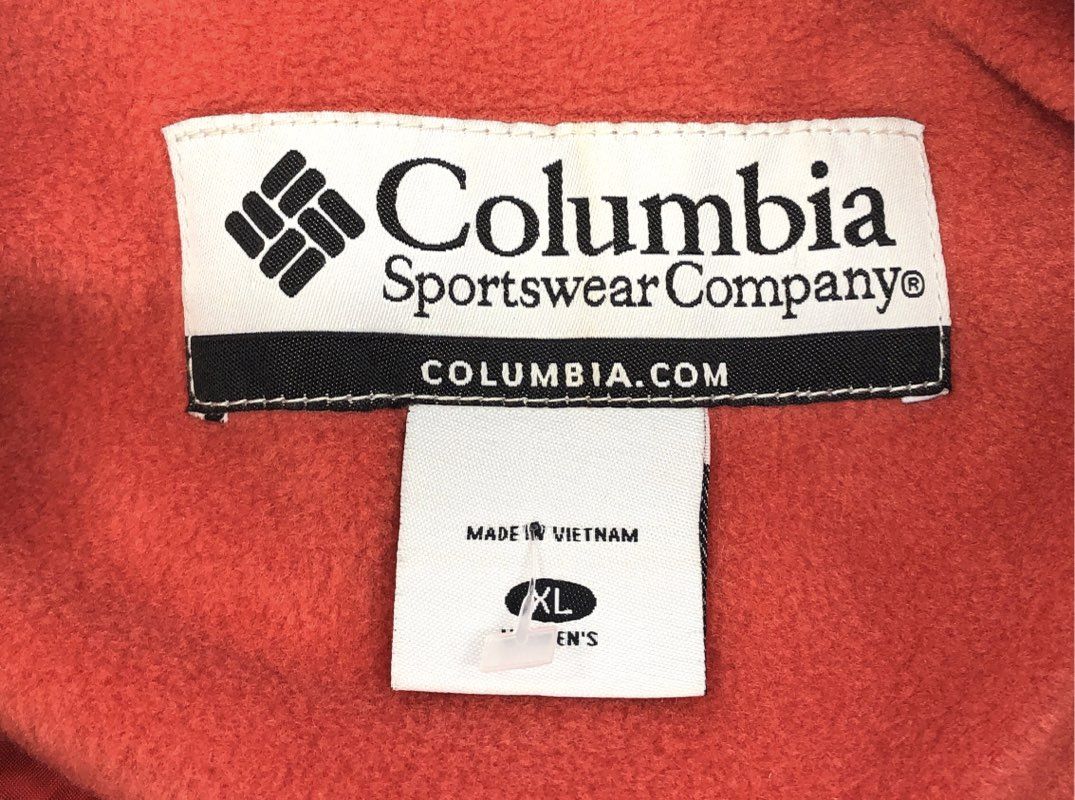 Vintage Y2K Columbia Women's Red Fleece Lined Full Zip Jacket Sz XL