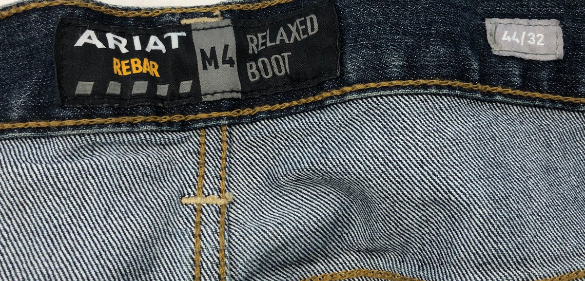 Ariat Men's Rebar M4 Relaxed Boot Cut Jeans DuraStretch Dark Wash 44x32 NWT