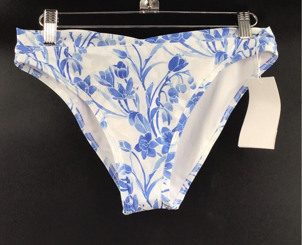 Watercolors Kenny Flowers Women's Cote d'Azur Bikini Bottom Blue Floral NWT S